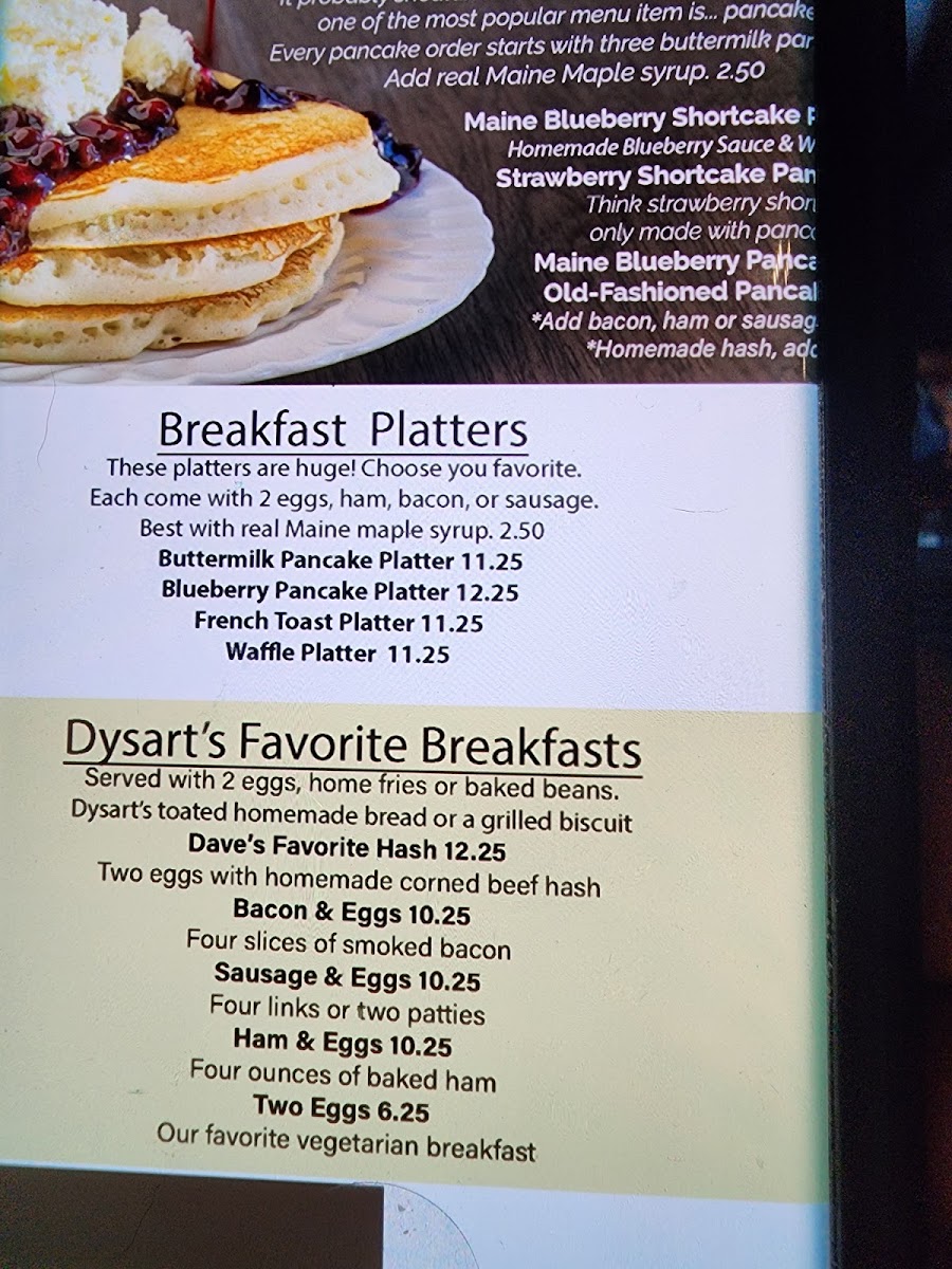 Dysart's Restaurant & Truck Stop Menu - Image 4