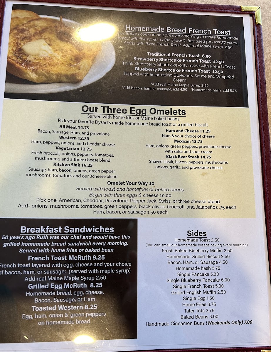 Dysart's Restaurant & Truck Stop Menu - Image 5